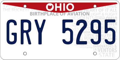 OH license plate GRY5295