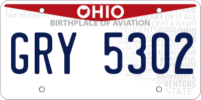 OH license plate GRY5302