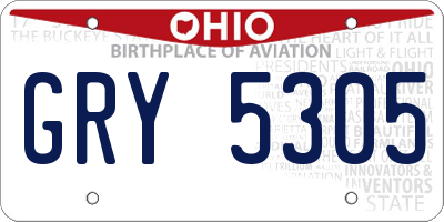 OH license plate GRY5305