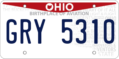 OH license plate GRY5310