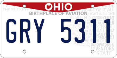 OH license plate GRY5311