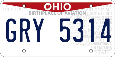 OH license plate GRY5314