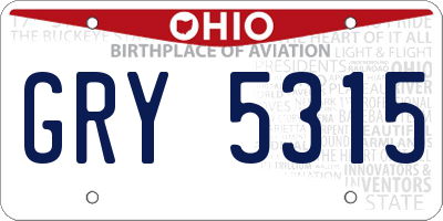 OH license plate GRY5315