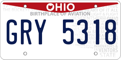 OH license plate GRY5318