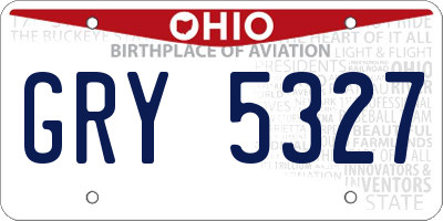 OH license plate GRY5327