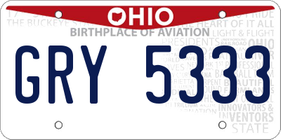 OH license plate GRY5333