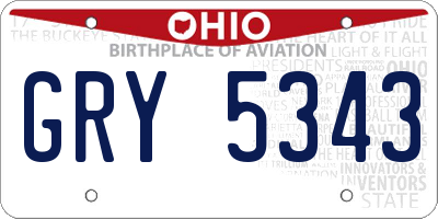 OH license plate GRY5343
