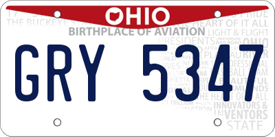 OH license plate GRY5347