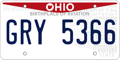 OH license plate GRY5366