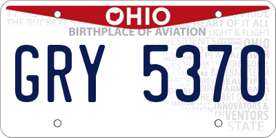 OH license plate GRY5370