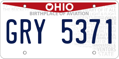 OH license plate GRY5371