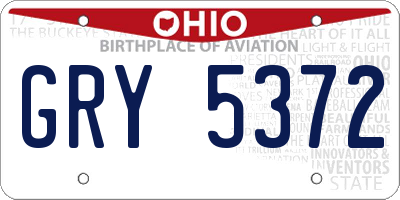 OH license plate GRY5372