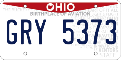 OH license plate GRY5373