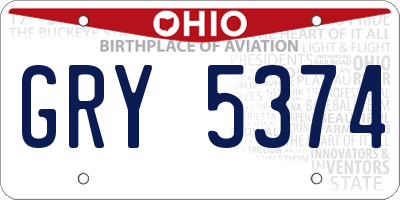 OH license plate GRY5374