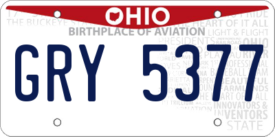 OH license plate GRY5377