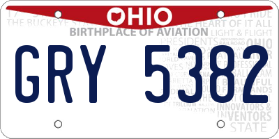 OH license plate GRY5382