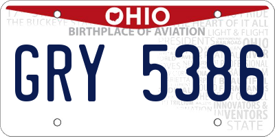 OH license plate GRY5386