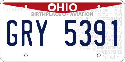 OH license plate GRY5391