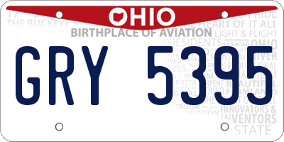 OH license plate GRY5395