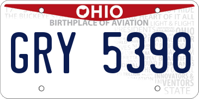 OH license plate GRY5398