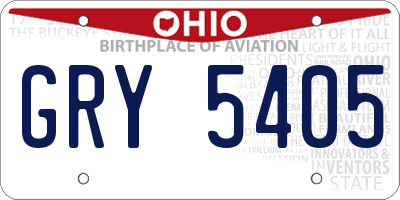 OH license plate GRY5405