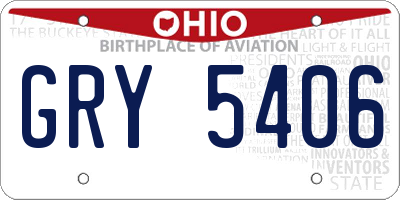 OH license plate GRY5406