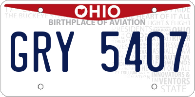 OH license plate GRY5407