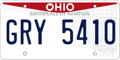 OH license plate GRY5410