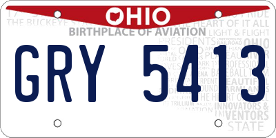 OH license plate GRY5413