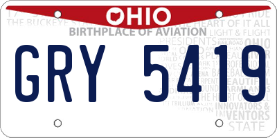 OH license plate GRY5419