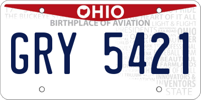OH license plate GRY5421