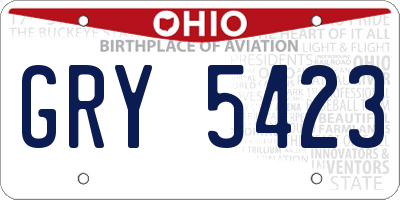OH license plate GRY5423