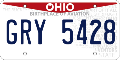 OH license plate GRY5428