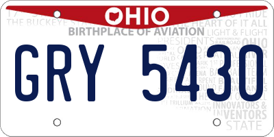 OH license plate GRY5430