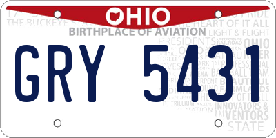 OH license plate GRY5431