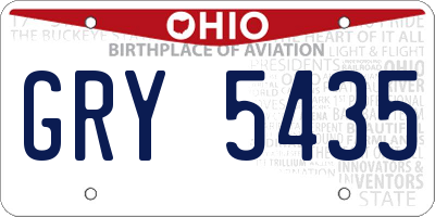 OH license plate GRY5435