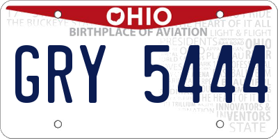OH license plate GRY5444