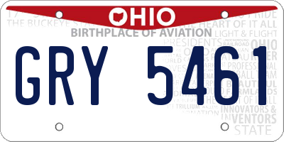 OH license plate GRY5461