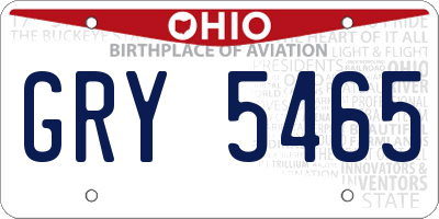 OH license plate GRY5465