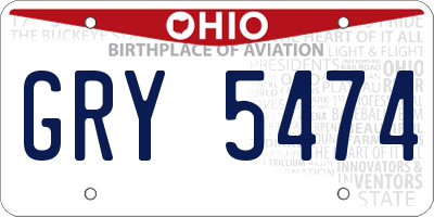 OH license plate GRY5474