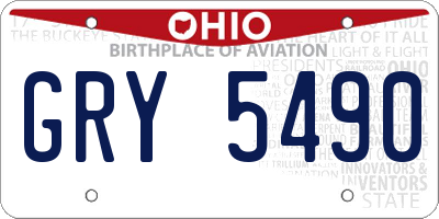 OH license plate GRY5490