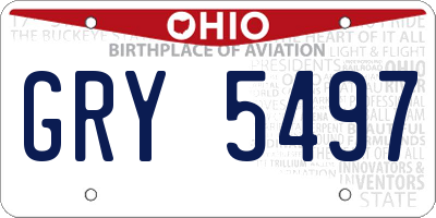 OH license plate GRY5497
