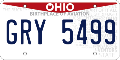OH license plate GRY5499
