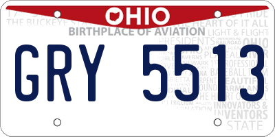 OH license plate GRY5513