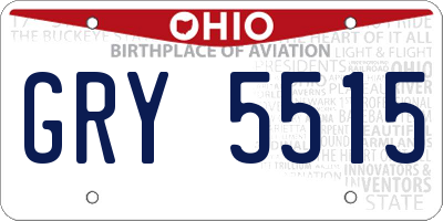 OH license plate GRY5515