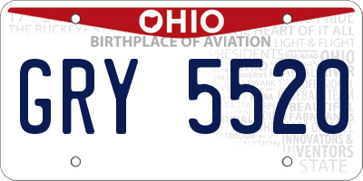 OH license plate GRY5520