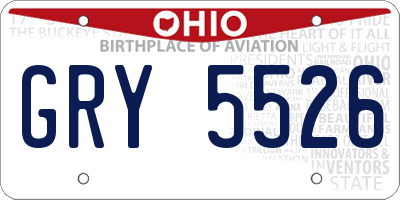 OH license plate GRY5526