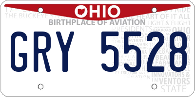 OH license plate GRY5528