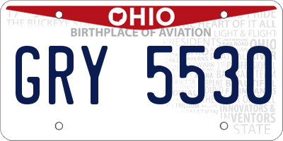 OH license plate GRY5530