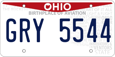 OH license plate GRY5544